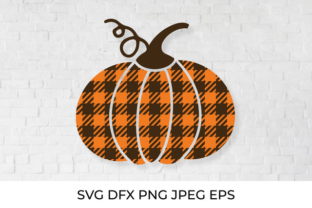 Pumpkin made of buffalo plaid pattern. Fall decorations SVG LaBelezoka 
