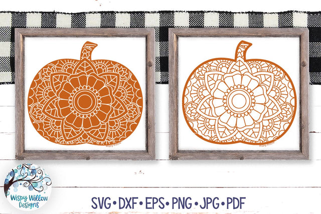 Pumpkin Mandala SVG SVG Wispy Willow Designs 
