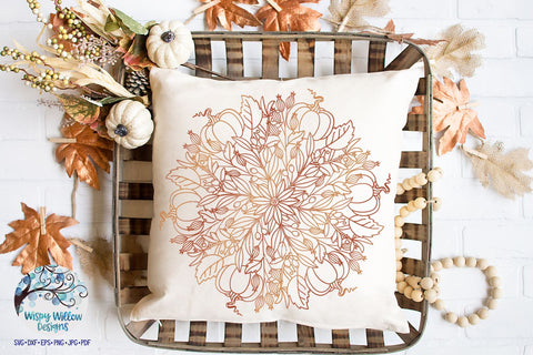 Pumpkin Mandala SVG SVG Wispy Willow Designs 