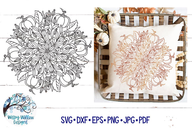 Pumpkin Mandala SVG SVG Wispy Willow Designs 