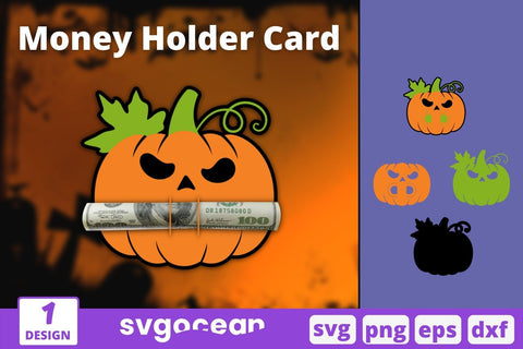 Pumpkin Money Holder Card Svg SVG SvgOcean 