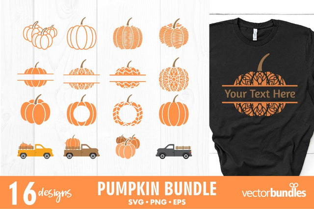 Pumpkin monogram and truck bundle SVG vectorbundles 