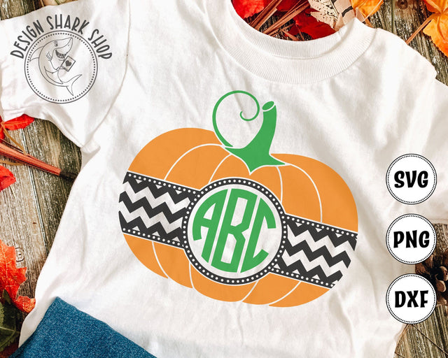 Pumpkin Monogram Frame SVG Design Shark 