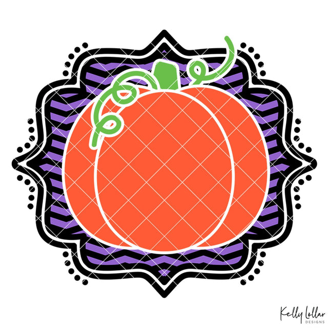 Pumpkin Monogram Frame SVG Kelly Lollar Designs 