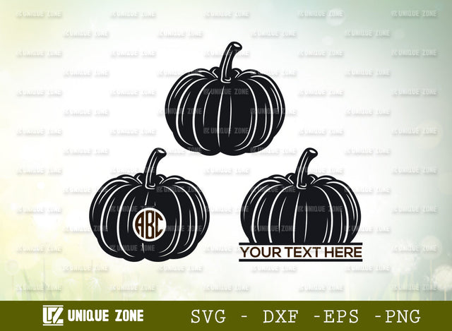 Pumpkin Monogram SVG Cut File, Pumpkin Svg, Autumn Fall Svg, Thanksgiving Svg, Halloween Svg, Half Pumpkin Svg, Fall Pumpkin, SVG Unique Zone 