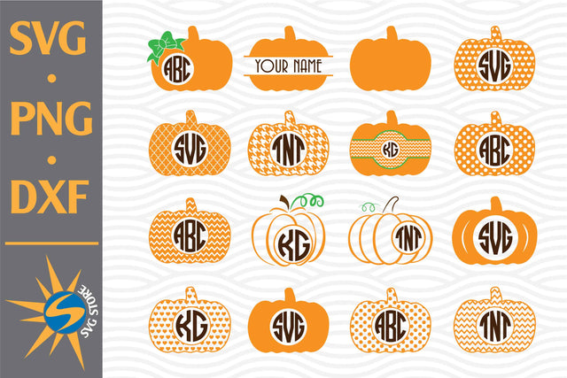 Pumpkin Monogram SVG, PNG, DXF Digital Files Include SVG SVGStoreShop 