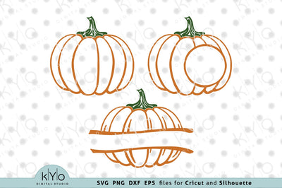 Pumpkin Monogram svg, Split Pumpkin Svg, Fall Monogram Svg SVG kYo Digital Studio 