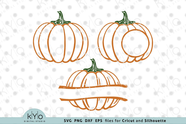 Pumpkin Monogram svg, Split Pumpkin Svg, Fall Monogram Svg SVG kYo Digital Studio 