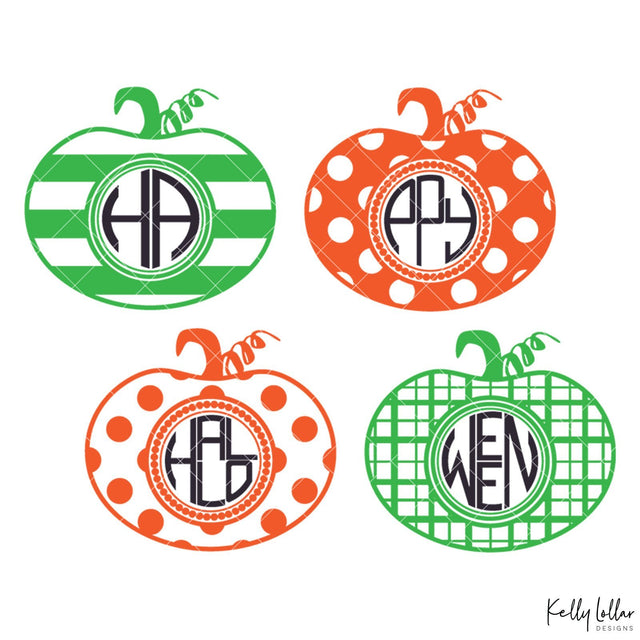 Pumpkin Monograms SVG Kelly Lollar Designs 