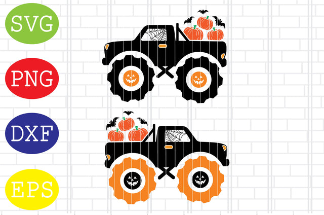 Pumpkin Monster Truck Svg, Halloween Monster Truck Svg, Spooky Svg, Cauldron Svg, Halloween Svg, Witch Svg, Ghost Svg, Png, Eps, Dxf Files SVG DigitalSvgFiles 