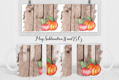 Pumpkin Mug Wrap Sublimation WatercolorColorDream 