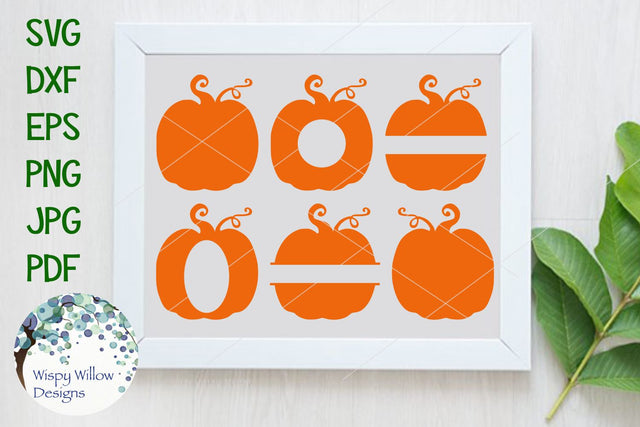 Pumpkin Name and Monogram Frames SVG Wispy Willow Designs 