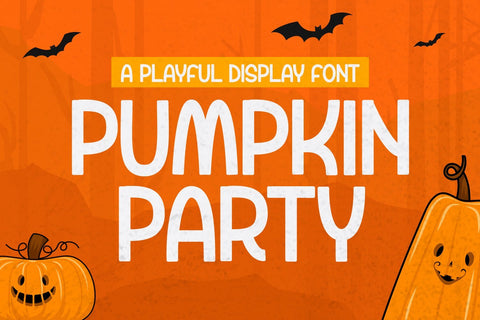 Pumpkin Party - Playful Display Font Font Alpaprana Studio 