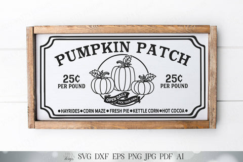 Pumpkin Patch | Fall Cutting File and Printable | SVG DXF and More | Fall Sign | Autumn Sign | Pumpkin Pies | Hayrides | Corn Maze SVG Diva Watts Designs 