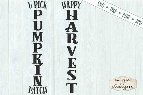 Pumpkin Patch - Happy Harvest - Vertical - SVG SVG Ewe-N-Me Designs 