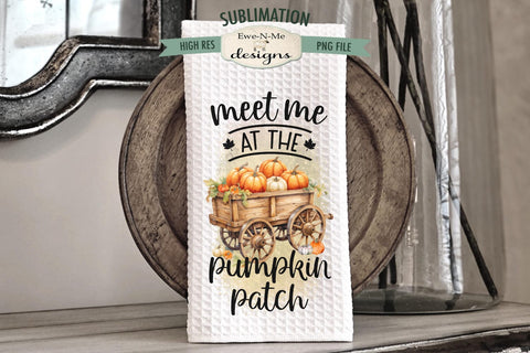 Pumpkin Patch Kitchen Towel Sublimation Designs Sublimation Ewe-N-Me Designs 