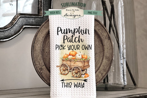 Pumpkin Patch Kitchen Towel Sublimation Designs Sublimation Ewe-N-Me Designs 