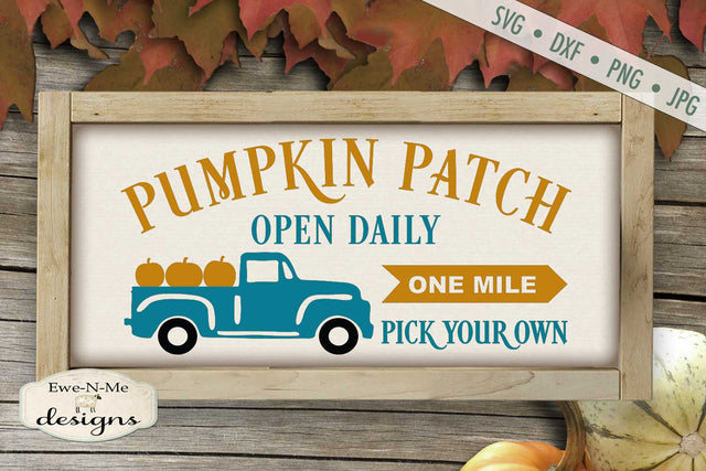 Pumpkin Patch - Old Truck - Fall - SVG SVG Ewe-N-Me Designs 
