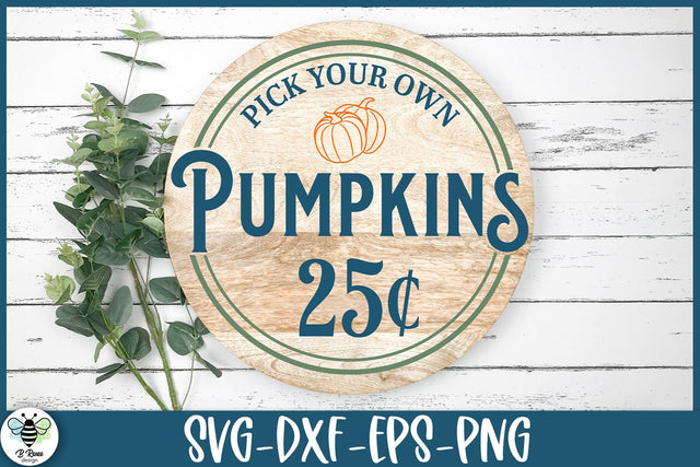 Pumpkin Patch Sign SVG | Fall Pumpkin Round Sign Cut File SVG B Renee Design 