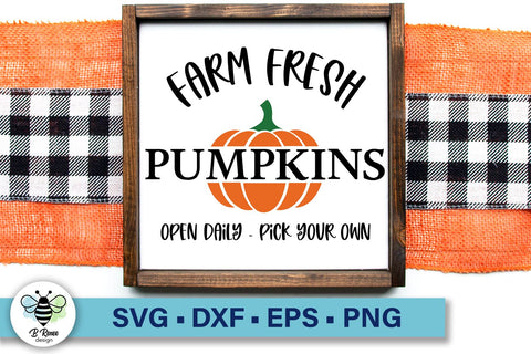 Pumpkin Patch Sign SVG | Fall Sign SVG | Farm Fresh Pumpkins PNG SVG B Renee Design 