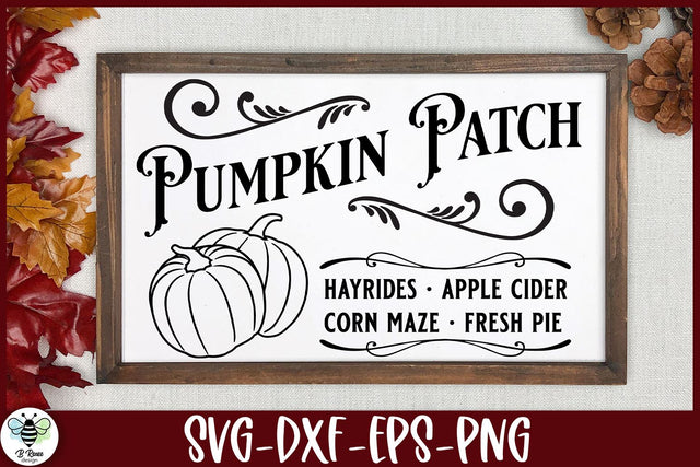 Pumpkin Patch Sign SVG | Vintage Fall Cut File SVG B Renee Design 