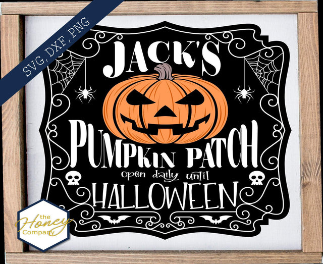 Pumpkin Patch SVG PNG DXF Halloween Vintage Style Sign Instant Download Silhouette Cricut Cut Files Cutting Machine Vector File SVG The Honey Company 