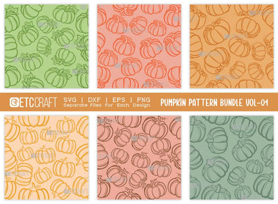 Pumpkin Pattern Bundle Vol-01 | Pumpkin Pattern SVG | Fall Pattern | Seamless Pattern | Pattern Background | Holiday Svg | Thanksgiving Svg | Pattern Design SVG ETC Craft 