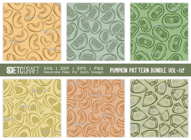 Pumpkin Pattern Bundle Vol-02 | Pumpkin Pattern SVG | Fall Pattern | Seamless Pattern | Pattern Background | Holiday Svg | Thanksgiving Svg | Pattern Design SVG ETC Craft 
