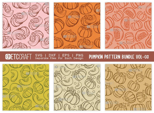 Pumpkin Pattern Bundle Vol-03 | Pumpkin Pattern SVG | Fall Pattern | Seamless Pattern | Pattern Background | Holiday Svg | Thanksgiving Svg | Pattern Design SVG ETC Craft 