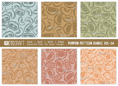 Pumpkin Pattern Bundle Vol-04 | Pumpkin Pattern SVG | Fall Pattern | Seamless Pattern | Pattern Background | Holiday Svg | Thanksgiving Svg | Pattern Design SVG ETC Craft 