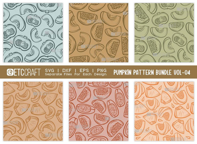 Pumpkin Pattern Bundle Vol-04 | Pumpkin Pattern SVG | Fall Pattern | Seamless Pattern | Pattern Background | Holiday Svg | Thanksgiving Svg | Pattern Design SVG ETC Craft 