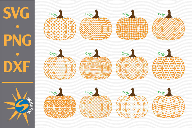 Pumpkin Pattern SVG, PNG, DXF Digital Files Include SVG SVGStoreShop 
