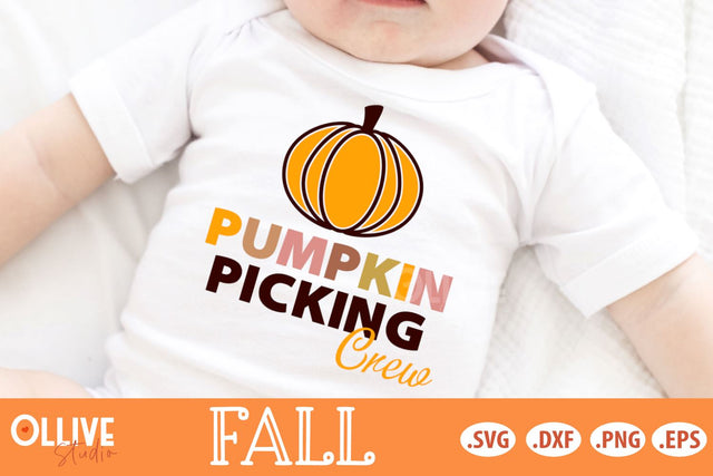 Pumpkin Picking Crew Fall Kids SVG SVG Ollive Studio 