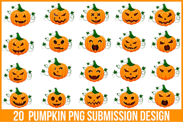 Pumpkin PNG Submission Design Bundle Sublimation Rupkotha 