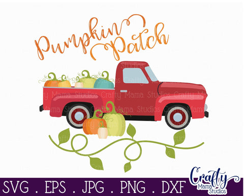 Pumpkin - Pumpkin Patch - Vintage Truck - Fall Svg SVG Crafty Mama Studios 