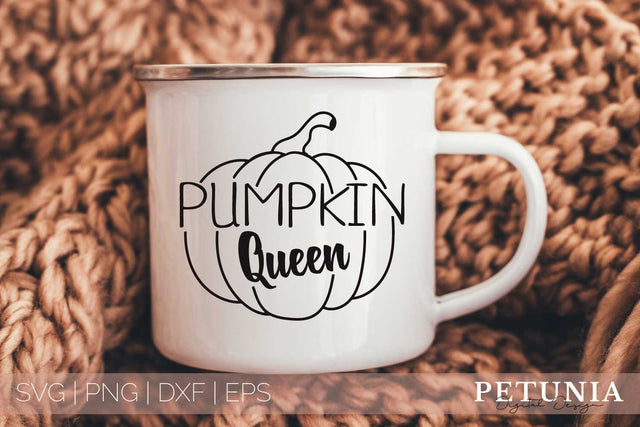 Pumpkin Queen Svg | Cute Fall Pumpkin Outline Svg SVG Petunia Digital Design 