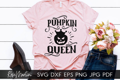 Pumpkin Queen SVG for Cricut Silhouette, Sublimation Design SVG Halloween cutting file SVG RoseMartiniDesigns 