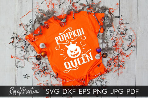 Pumpkin Queen SVG for Cricut Silhouette, Sublimation Design SVG Halloween cutting file SVG RoseMartiniDesigns 