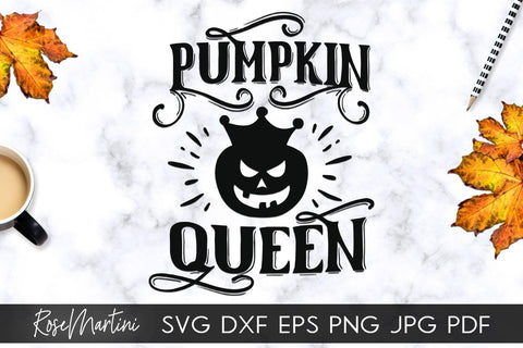 Pumpkin Queen SVG for Cricut Silhouette, Sublimation Design SVG Halloween cutting file SVG RoseMartiniDesigns 