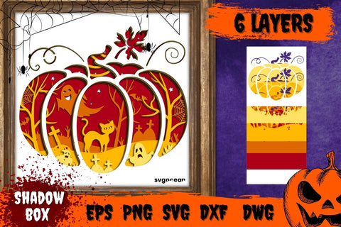 Pumpkin Shadow Box Svg SVG SvgOcean 