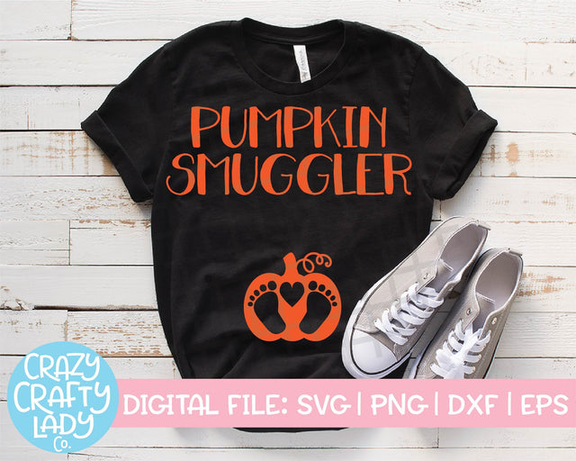 Pumpkin Smuggler | Fall Pregnancy SVG Cut File SVG Crazy Crafty Lady Co. 