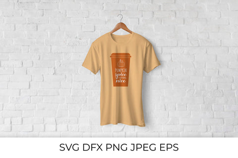 Pumpkin Spice and Everything Nice calligraphy hand lettering on coffee cup SVG LaBelezoka 