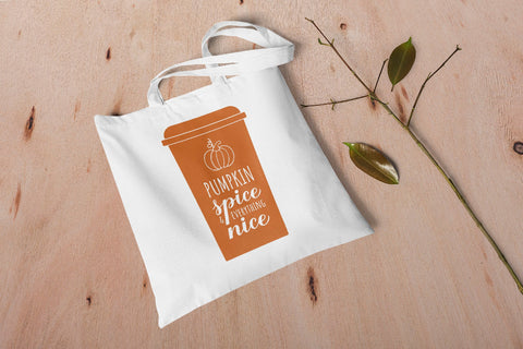 Pumpkin Spice and Everything Nice calligraphy hand lettering on coffee cup SVG LaBelezoka 