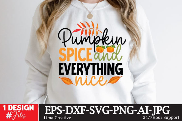Pumpkin Spice And Everything Nice SVG Cute File , autumn quotes,Autumn SVG Design, Autumn Retro T-shirt Design,Autumn Illustration ,Autumn SVG Qoutes,Autumn Sublimation PNG SVG Insomnia Std 