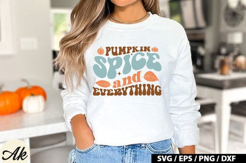 Pumpkin spice and everything Retro SVG SVG akazaddesign 