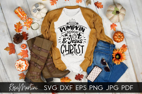 Pumpkin Spice And Jesus Christ SVG Cricut Silhouette PNG Sublimation Funny Thanksgiving SVG Turkey Day SVG RoseMartiniDesigns 