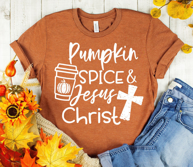 Pumpkin Spice and Jesus Christ SVG - Fall SVG SVG She Shed Craft Store 