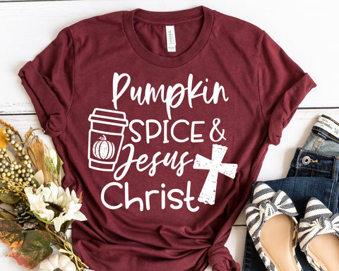 Pumpkin Spice and Jesus Christ SVG - Fall SVG SVG She Shed Craft Store 