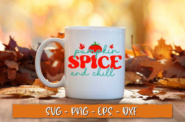 Pumpkin spice & chill SVG, Retro Fall SVG Shetara Begum 