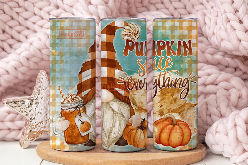 Pumpkin Spice Everything Tumbler Wrap, Halloween Sublimation Design, 20 oz Skinny Fall Tumbler PNG, Pumpkin Tumbler Design File Sublimation DesignSVG 